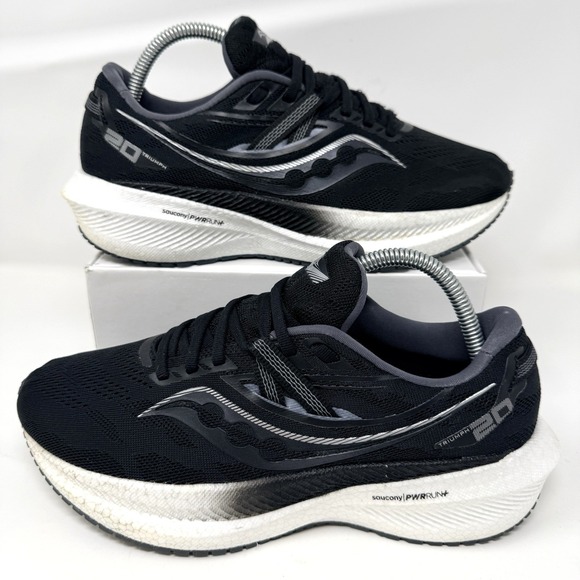 Saucony Triumph 20 Running Shoes Men\'s 7.5 Black PWRRUN+ HeelThatPain Insoles main image 9